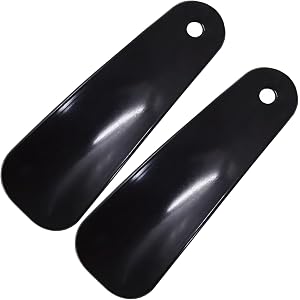 2 Pack Mini Portable Shoe Horn Plastic Shoe Spoon Travel Shoe Helper | Durable High-quality, Effortless, Ergonomic Heel Fit,