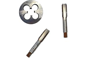 NEOPAFTU Metric Hand Thread Tap and Die Set,Right Hand Thread Tapping Tool 3pcs (M12 x 1mm)