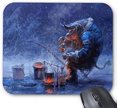 Amazon Com Mousepad Fantasy Fishing Snow Tauren Winter World Of
