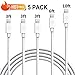 iPhone Charger Cablex Lightning Cable 8 Pin iPhone Charging Cable Cord 3FT 3FT 3FT 6FT 10FT Compatible with iPhone X 8 8Plus 7 7Plus 6s 6sPlus 6 6Plus SE 5 5s 5c iPad iPod & More (white, 5pack)