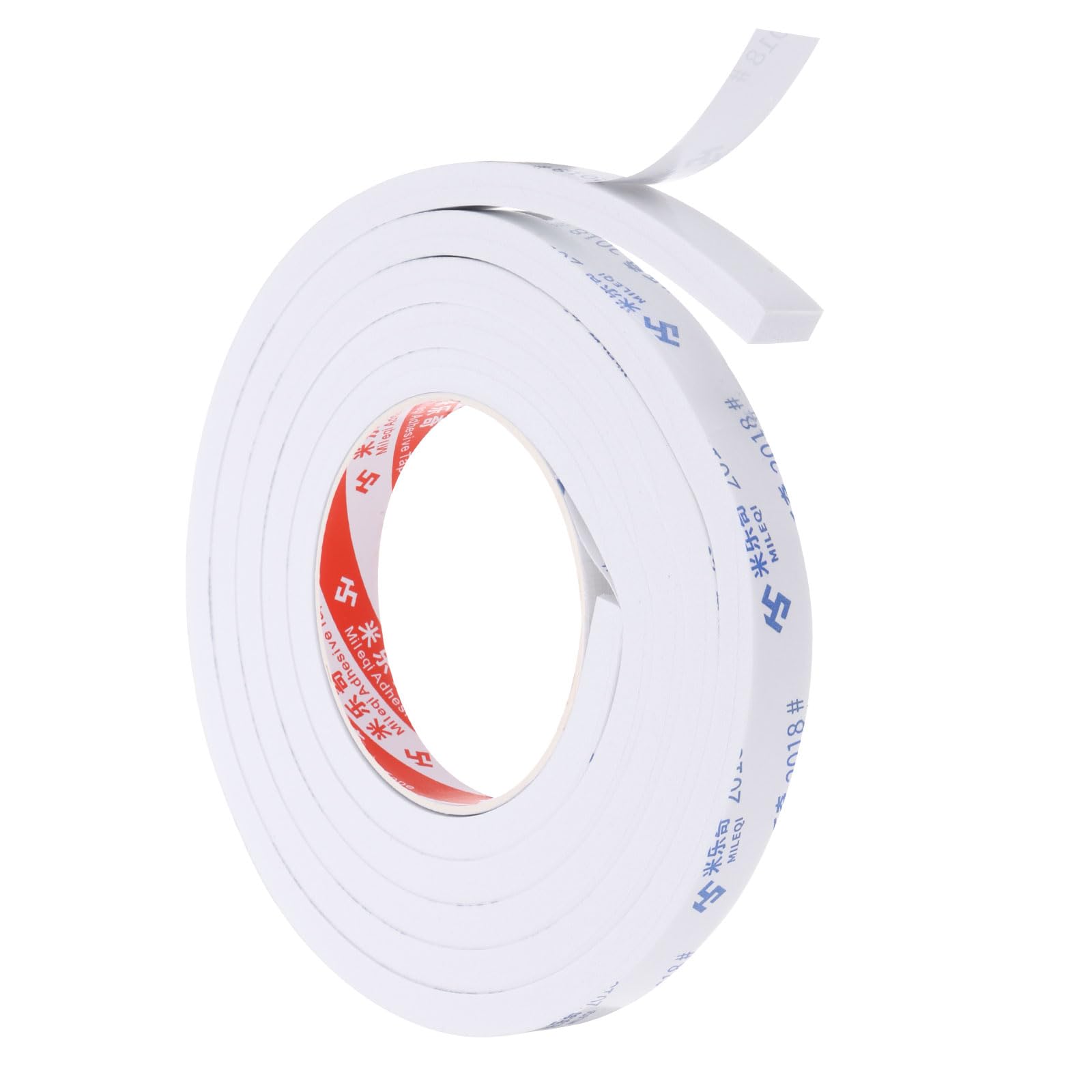 PATIKIL 2m/6.6ft Sealing Foam Tape, 1.5cm Wide 8mm Thick Single Sided Weather Stripping Door Seal Strip for Window Door Insulation, White