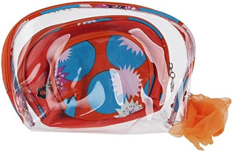 Chikamika Women Portable Bag Cosmestic Bag Portable Travel Bag Toiletry Bag Kit Organizer one set of 3 (Orange)
