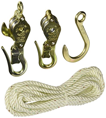 Klein Tools H1802-30 Block and Tackle with Blocks 267 and 268 and Anchor Hook 258