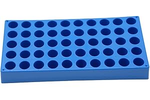 LSVERDE 1 Pcs Vial Rack for 4ml/5ml HPLC Sample Bottles,50 Holes with Diameter 16 mm, Stackable Vial Racks, Centrifuge Tube Rack, Bottle Racks(Blue)