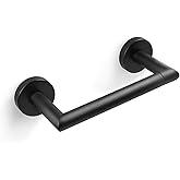 JunSun Matte Black Toilet Paper Holder Wall Mount Pivoting Toilet Paper Roll Holder Black Toilet Paper Holder Stainless Steel