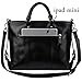 YALUXE Women's Urban Style 3-Way Leather Work Tote Shoulder Bag Black