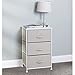 mDesign Vertical Dresser Storage Tower - Sturdy Steel Frame, Wood Top, Easy Pull Fabric Bins - Organizer Unit for Bedroom, Hallway, Entryway, Closets - Chevron Print - 3 Drawers, Taupe/Natural/White
