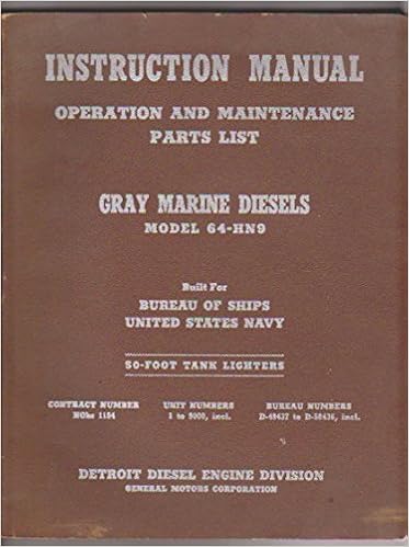 Gray Marine Diesels Model 64 Hn9 Built For Bureau Of Ships United States Navy 50 Foot Tank Lighters Instruction Manual Operation And Maintenance Parts List Gray Marine Motor Company Amazon Com Books