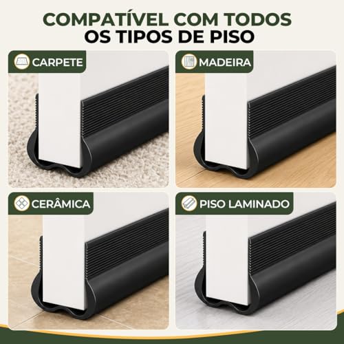 Veda Porta Inferior 93 cm Ajustável Adesivo Protetor de Porta em PVC para Bloquear Vento, Poeira, Insetos e Ruídos,Design em Arco 30° para Deslizamento Suave Corte Sob Medida(Branco)