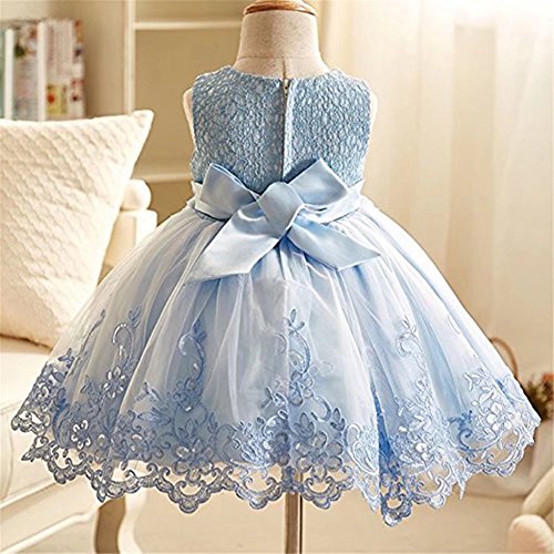 ZAH Girl Party Dress Kids Ruffles Lace Party Wedding Dresses 2T-10Years(Blue,8-9Y)