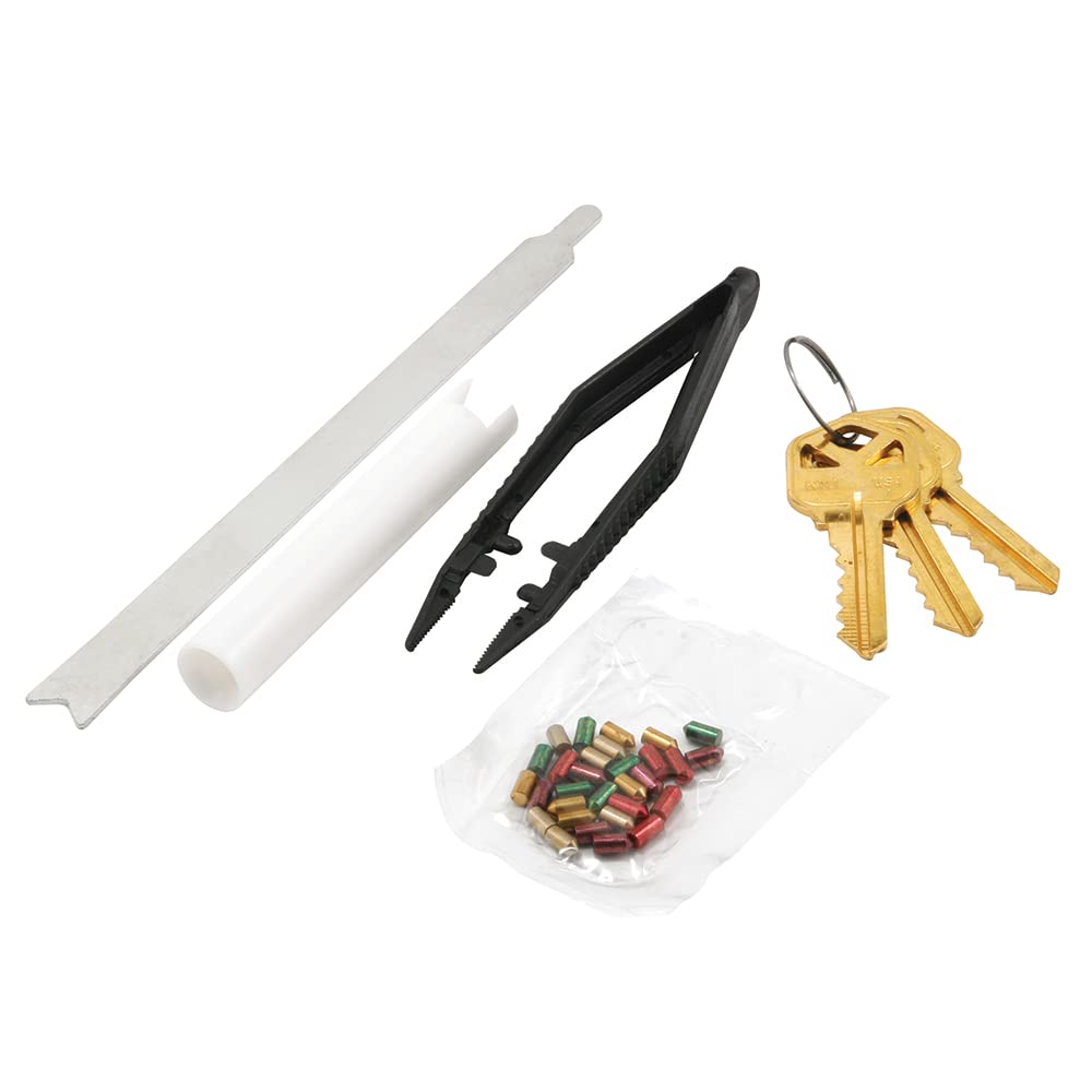 Photo 1 of Prime-Line E 2400 Re-Keying Kit – Re-Key a Lock Kit with Pre-Cut Keys for Rekeying all your Locks to One Key, For Kwikset Brand Locks, 5-Pin Style Locks (1 Kit), Brass
