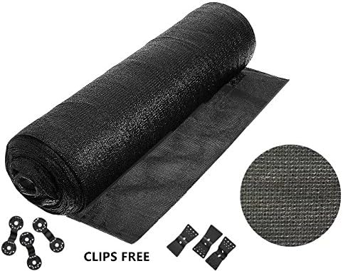 soclerg 90% 6ft X 8ft Heavy Duty BIack Sunblock Shade Cloth -Cut Edge with Free clips for Plant Cover Greenhouse,Barn,Kennel, Pool, Pergola or Carport