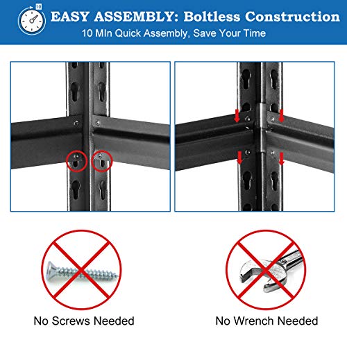 Raybee 5Tier Storage Shelves for Garage Heavy Duty Steel Garage