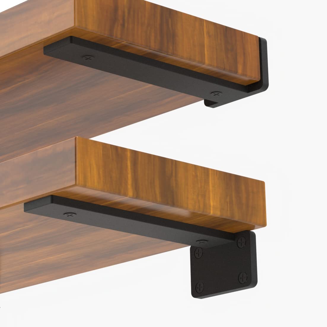 Photo 1 of NEODROP 12 Pack 12 Inch Floating Shelf Brackets, Heavy Duty Hidden Wall L-Brackets for Kitchen, Fireplace Mantels, Bookshelves | Floating Shelf Hardware | Black Powder Coated Steel