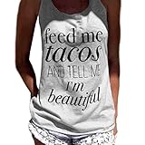 Women Tank Tops, kaifongfu Letter Print Sleeveless Tank Crop Tops Vest (S, Grey)