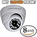 VENTECH CCTV Cameras Security Surveillance ir Dome Camera (8 Pack) 1000TVL 24 IR LED Day Infrared IR Cut Night Vision cmos 960h 12v Home CCTV cam Wide Angle 3.6mm Audio More Than 700tvl 600tvl