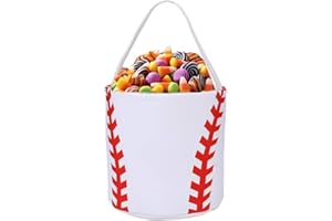 Leziazany Halloween Candy Baskets Halloween Trick or Treat Bags Candy Buckets Footabll Gift Baskets Baseball