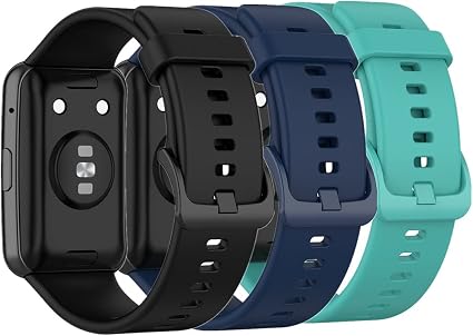 Amazon.com: HUABAO Correa de reloj compatible con Huawei Watch Fit, correa  de silicona ajustable de repuesto para Huawei Watch Fit Smart Watch (negro  + azul oscuro + verde azulado): Sports \u0026 Outdoors