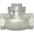 Megairon 1" Stainless Steel SS316 Swing Check Valve,NPT Female x Female Thread,WOG 200 PSI PN16 CF8M