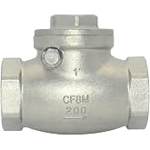 Megairon 1" Stainless Steel SS316 Swing Check Valve,NPT Female x Female Thread,WOG 200 PSI PN16 CF8M
