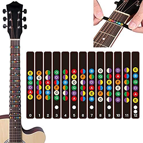 Guitar Fingerboard Note Decals Map Stickers for Beginner Learner Practice with 5 Picks Beginner 6 Strings Guitar Scale Stickers - Image 5