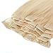 Blonde Hair Extensions, Grammy 22 Inch 7pcs Remy Clips in Human Hair Extensions 70g with Clips for Highlight(#613 Bleach Blonde)