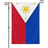 Philippines Garden Flag, 12x18 Inch Double-Sided, Vivid Color Filipino National Garden Flags, for Indoor Outdoor Party Home Lawn Decor