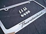 Ford Thunderbird T-Bird Chrome Metal License Plate Frame with Screw Caps