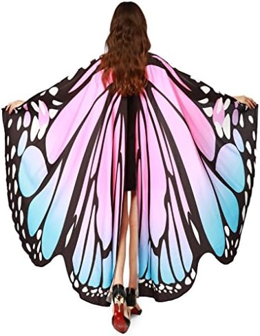 Christmas Party Costume, Gillberry Women Christmas Butterfly Wings Shawl Fairy Nymph Pixie Costume (Pink)