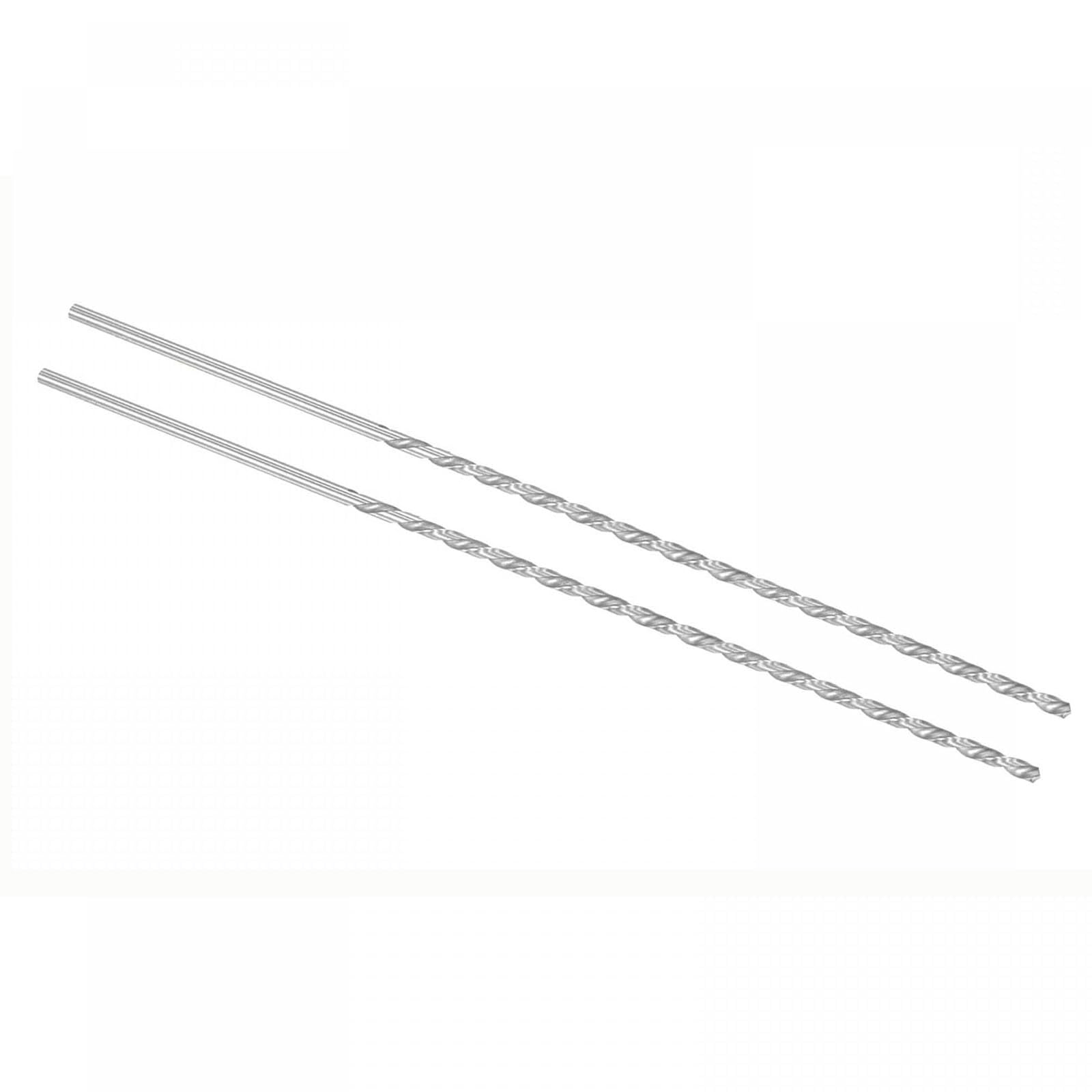 TOP-VIGOR 2Pcs 2mm Dia Extra Long Twist Drill Bits, 300mm Length High Speed Steel Extended Spiral Drill Bit, Straight Shank Twist Drill Bit Tool for Wood Metal Aluminum Plastic