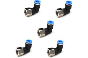 CEKER 1/4 NPT Elbow Fittings Push to Connect Air Fittings Pneumatic Air Line 6mm Od Fittings 1/4" Npt Female Push In Connectors Quick Connect Air Composite Fittings 2Packs
