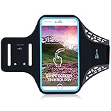 Sports Armband for iPhone X/8/7/6S/6 Plus, Fingerprint Touch,Sweatproof and Earphone Lock Arm Band for Men and Woman Running Hiking Biking Walking Exercise