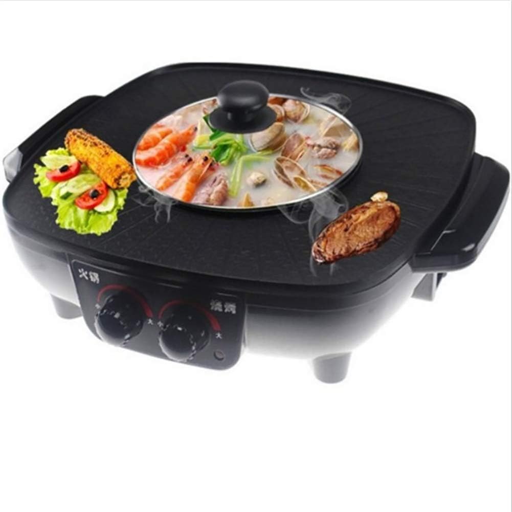 Review WYQ Barbecue Hot Pot, Electric Grill Health Coating SmokeFree NonStick Electric Hot Pot