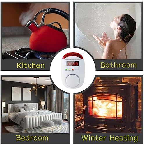 DYWL SECURITY Carbon Monoxide Detector,Carbon Monoxide Detector Plug in wall,LED Audible/Visual Alarm(Deaf-accessible), Digital Screen, Plug-and-Play – 2 pc