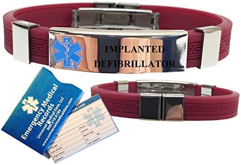 "Implanted Defibrillator" Designer Medical Alert ID Bracelet. Choose Color!