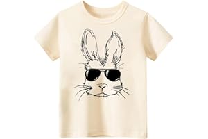 cheerilulu Easter Shirt for Toddly Boy Girls Kids, Happy Bunny Toddler T-Shirt, Spring Egg Hunt Kids Tee, 2-6T