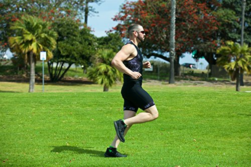 SLS3 Triathlon Men`s Tri Shorts | 4 Pockets | Black | FRT 2.0 | Swim-Bike-Run | German Designed (Black/White Constellation, L)
