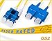 FiberCablesDirect LC-SC OS2 Fiber Patch Cable - 10Gb Duplex 50/125µm Singlemode Corning Glass | 2M (6.56ft) | Bulk Networking, Data Centers, Telecom, Enterprise Applications