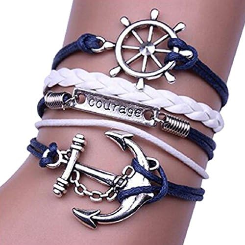 Jovana New Hot Cute Fashion Retro PU Leather Alloy Bracelet Wristlet Bangle Wrist Band Hand Chain