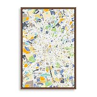 Framed Canvas Wall Art World City map Canvas Prints Home Artwork Decoration for Living Room,Bedroom - 16x24 inches