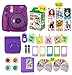 Fujifilm Instax Mini 9 Camera Purple + 20 Instant Fuji-Film Sheets, Instant Camera Case + 14 PC Instax Accessories Bundle, Fuji Mini 9 Kit Gift, 2 Albums, Lenses, 6 Magnet Frames+ 60 Stickers