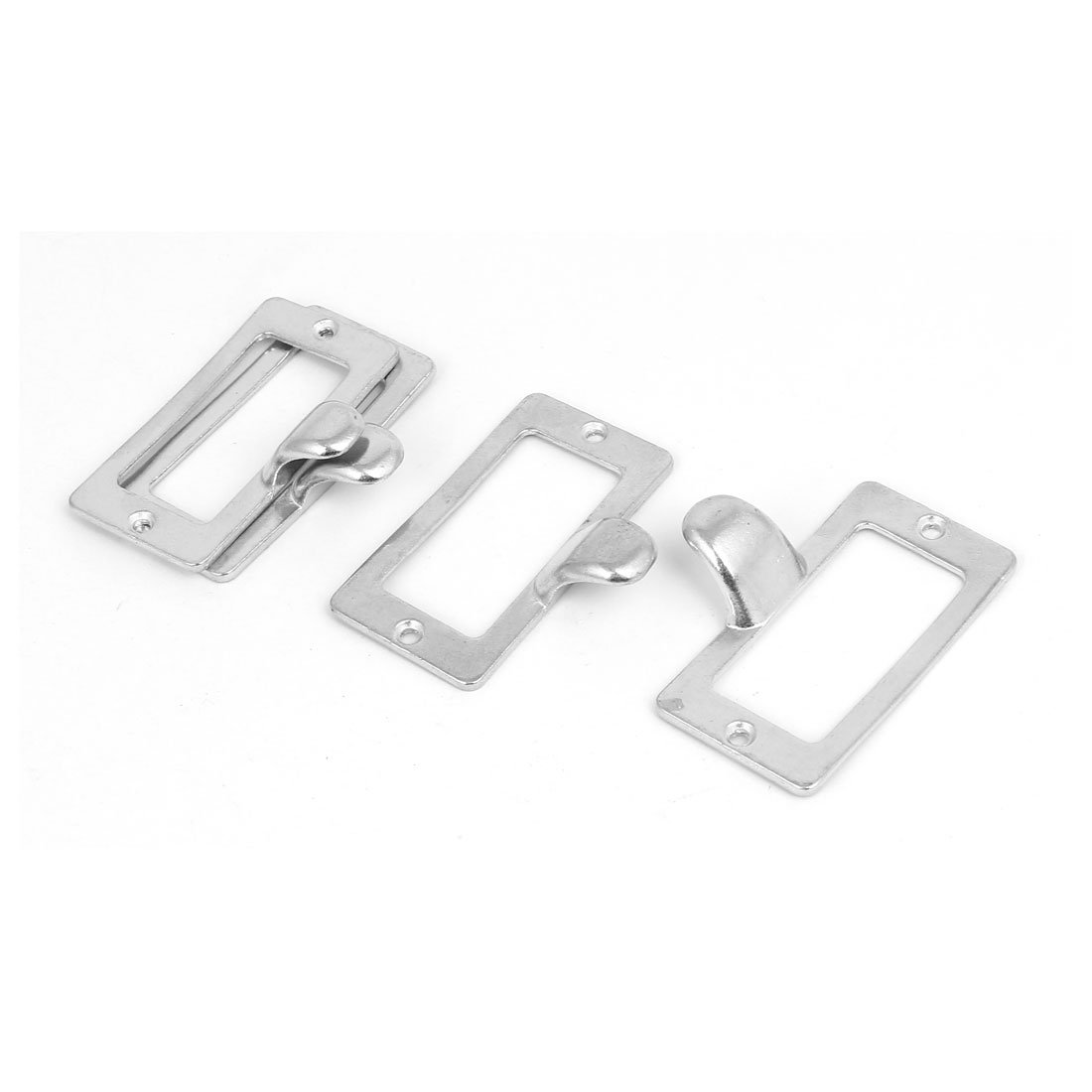 Sourcingmap Label Holder Pull Handles, Vintage Label Frame Drawer Knobs for Cabinet Cupboard, Silvery 59x31mm Pack of 4 w Screws