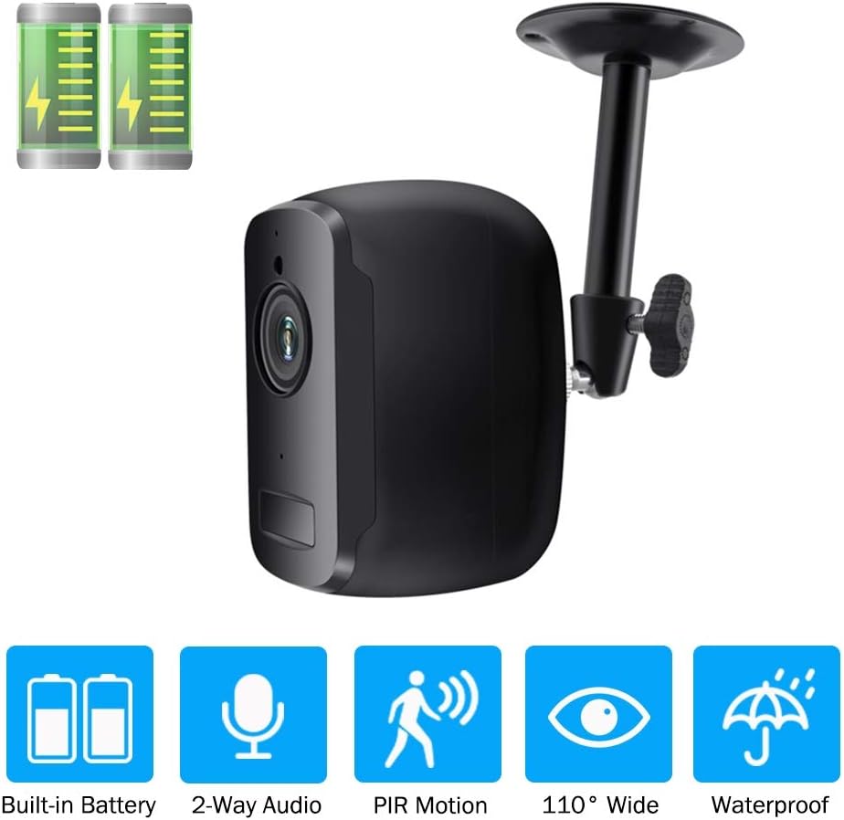 WXJHA Outdoor/Indoor IP Camera,1080P HD Wireless WIFI Camera Rechargeable Battery Powered Home Security Moniter