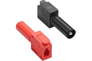 QIANRENON 4mm Banana Plug Solderless Connector 32A 4mm Shroud Banana Plug Quick Connect Terminal Adapter Gun Type Crimp M4 Sh