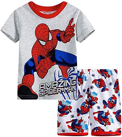 Fribro Superhero Sleepwear Sports Cotton PJS Spider-Manchildren's Boys Pajamas