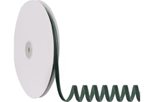 BOMYBAW 1/4" X 20 Yards Forest Green Velvet Ribbon for Christmas Tree Wreath Decoration Handmade Crafts Ornaments Gift Wrapping & Bow Making