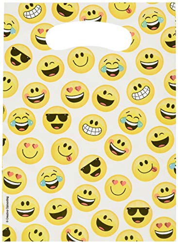 Creative Converting 325102 Show Your Emojions Loot Bags Party Supplies, 9â€ x 6.5â€, Multicolor
