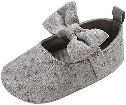 Infant Newborn Baby Girl Brib Shoes Bow Printing Soft Sole Anti-Slip Princess Shoes