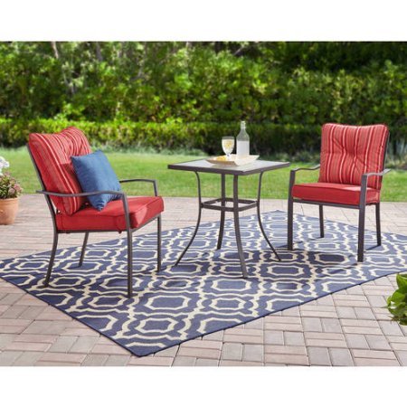Mainstays Forest Hills 3-Piece Bistro Set (Red)