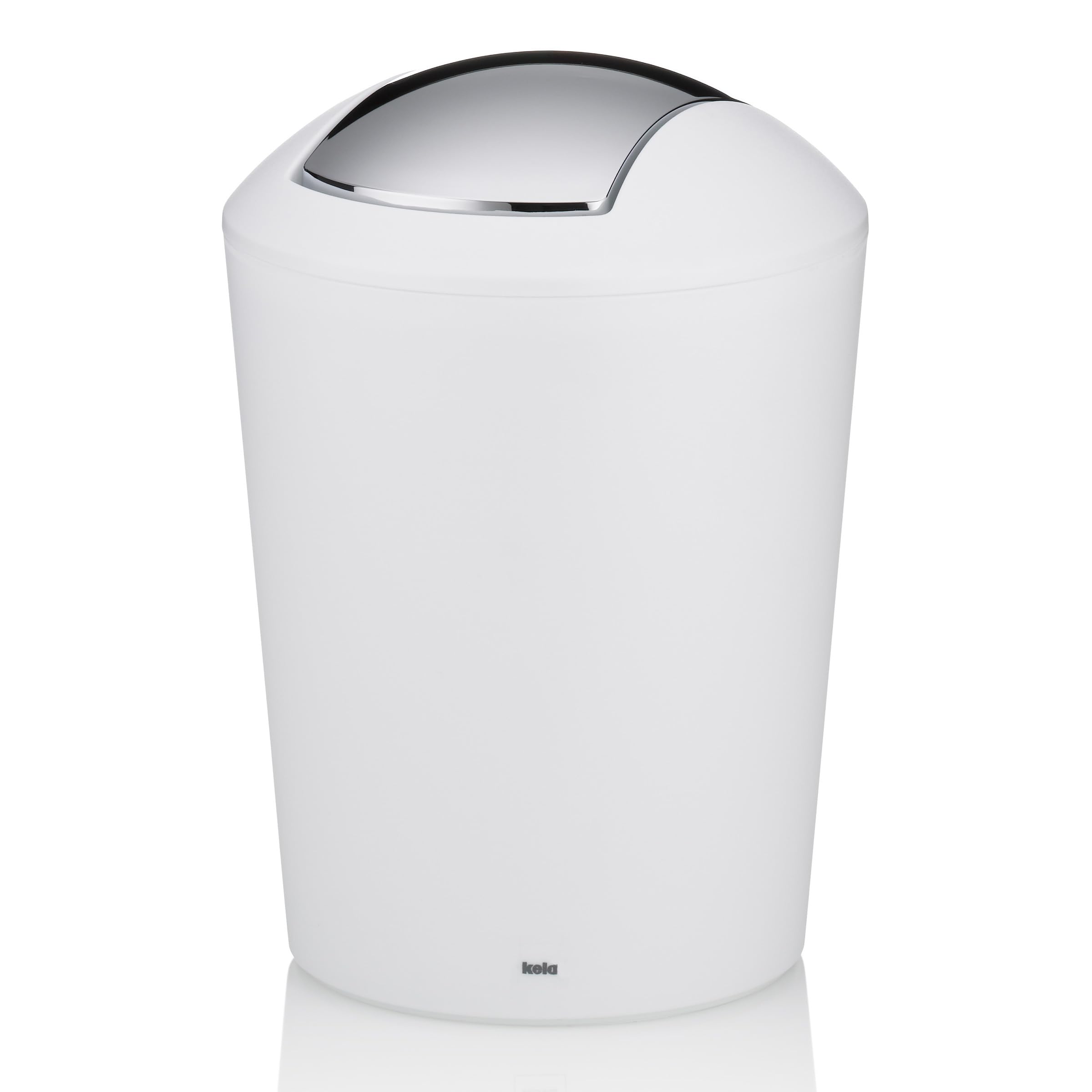 Kela 22271 Small Swing Lid Bin, 1.7 l, Plastic, Marta, White